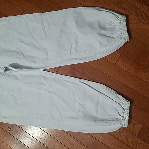 Nasty Gal White Denim Cargo Jeans W/elastic Cuff details Sz 10 - Picture 15 of 16